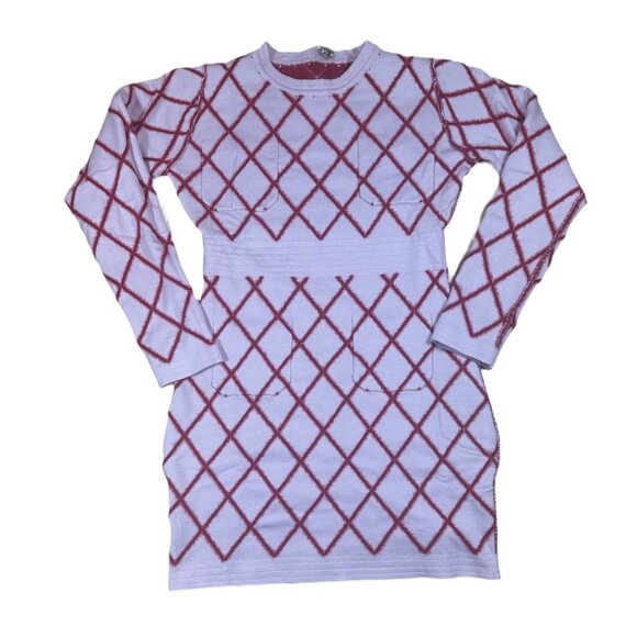 NWT Women’s Red Colorblock Studded Long Sleeve Bodycon Mini Dress Large - Picture 7 of 8